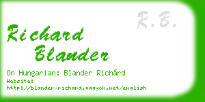 richard blander business card